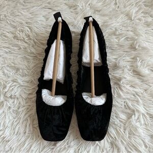 Vince Camuto Verline Mary Jane Square Ballet Flat Black Crushed Velvet Size 6